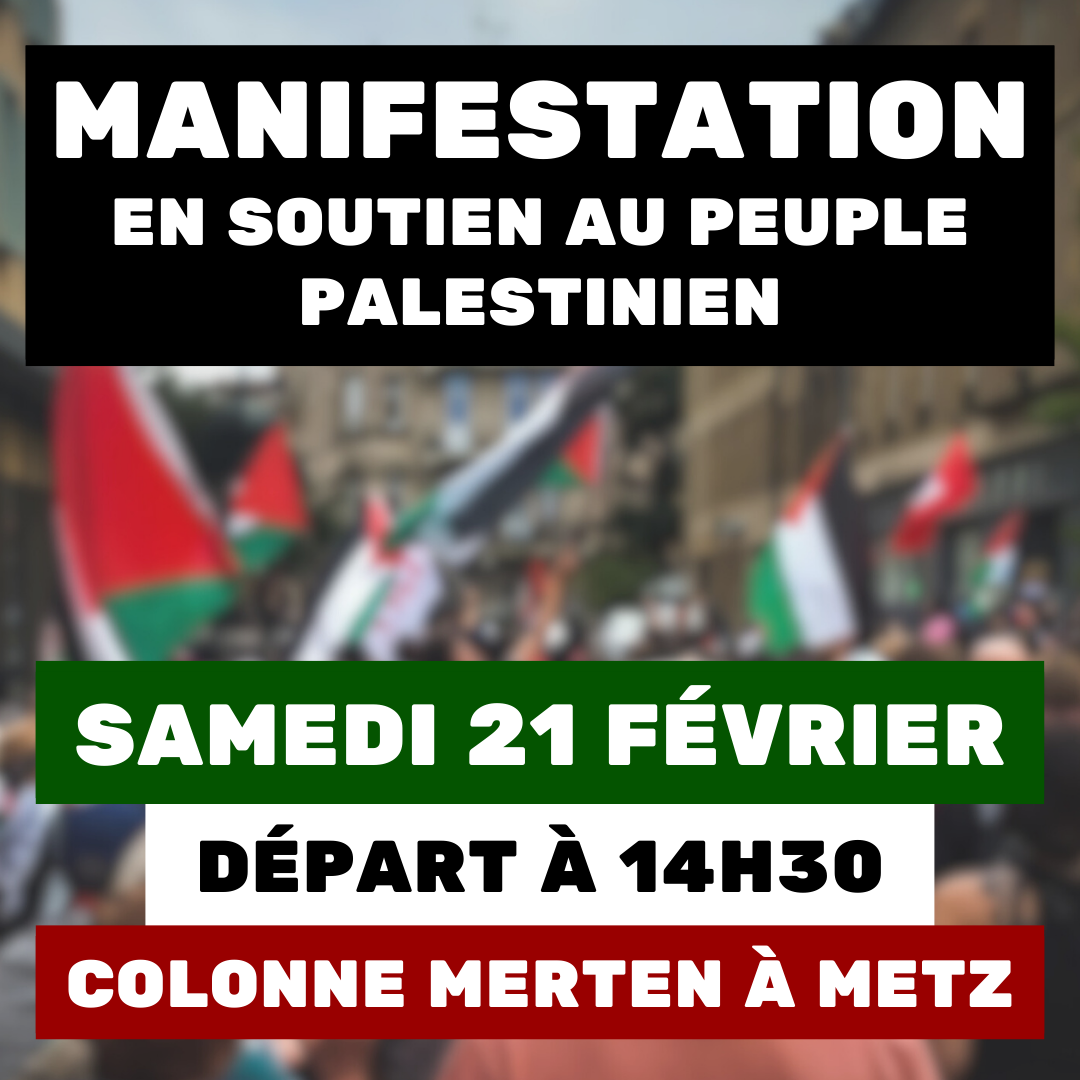 RASSEMBLEMENT EN SOUTIEN AU PEUPLE PALESTINIEN