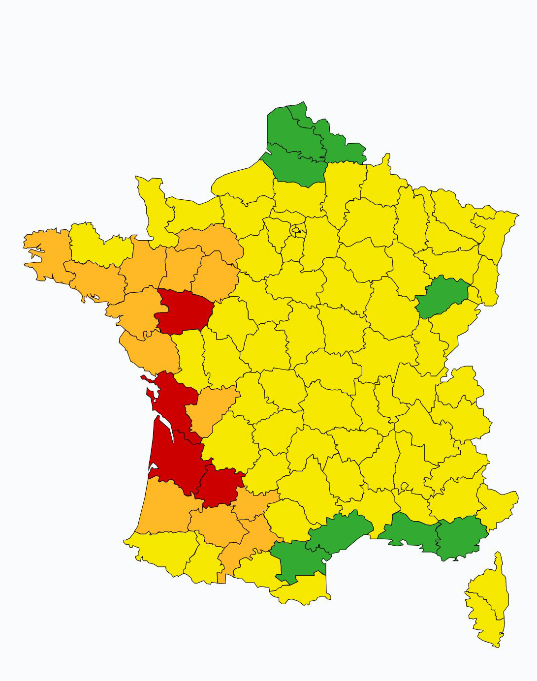 Crues et inondations dans l'ouest 4 départements en vigilance rouge.