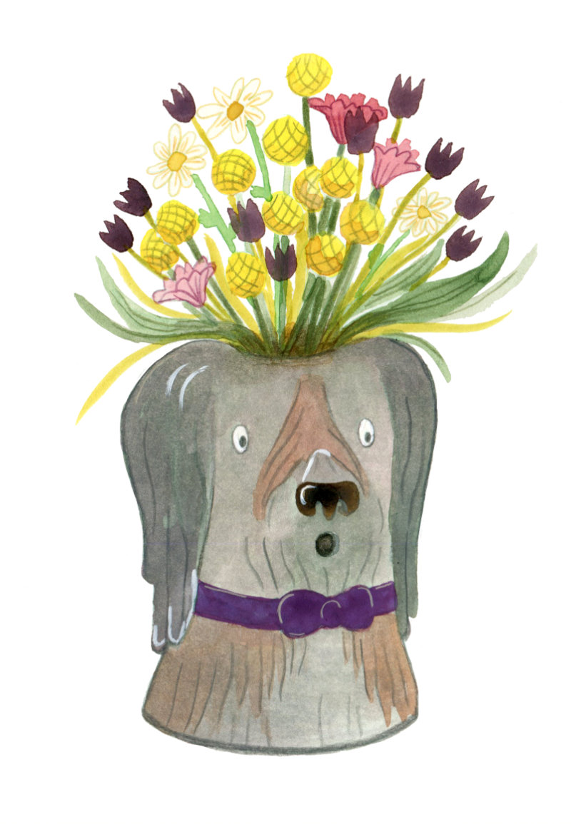 Vasechien bouquetprintemps