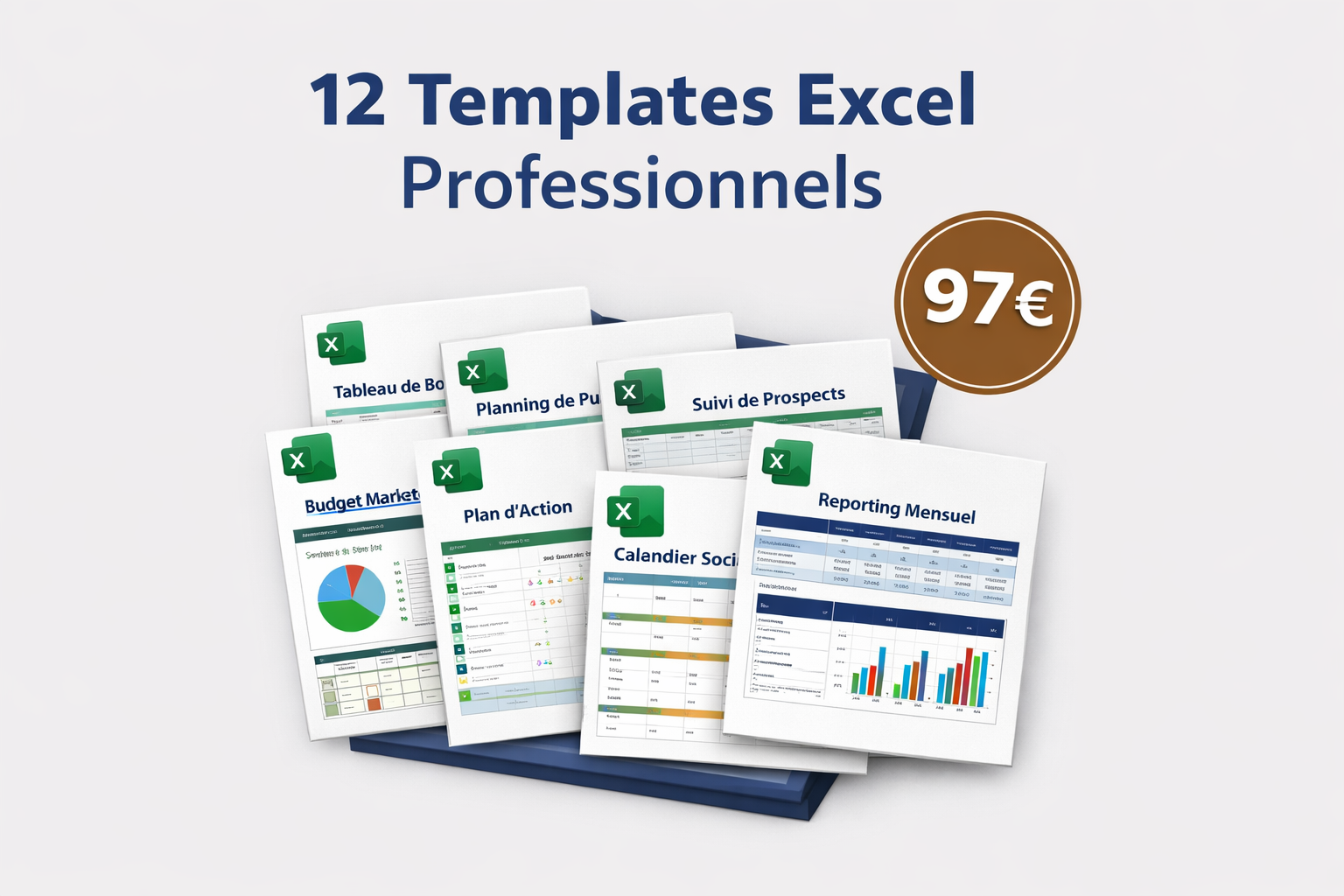 Kit marketing PME 12 templates Excel professionnels