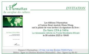 Signature de René Anatole Obam Nlong de son livre