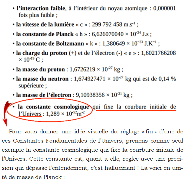 quelques constantes de l'univers