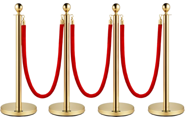 Poteaux dores et cordons rouges removebg preview