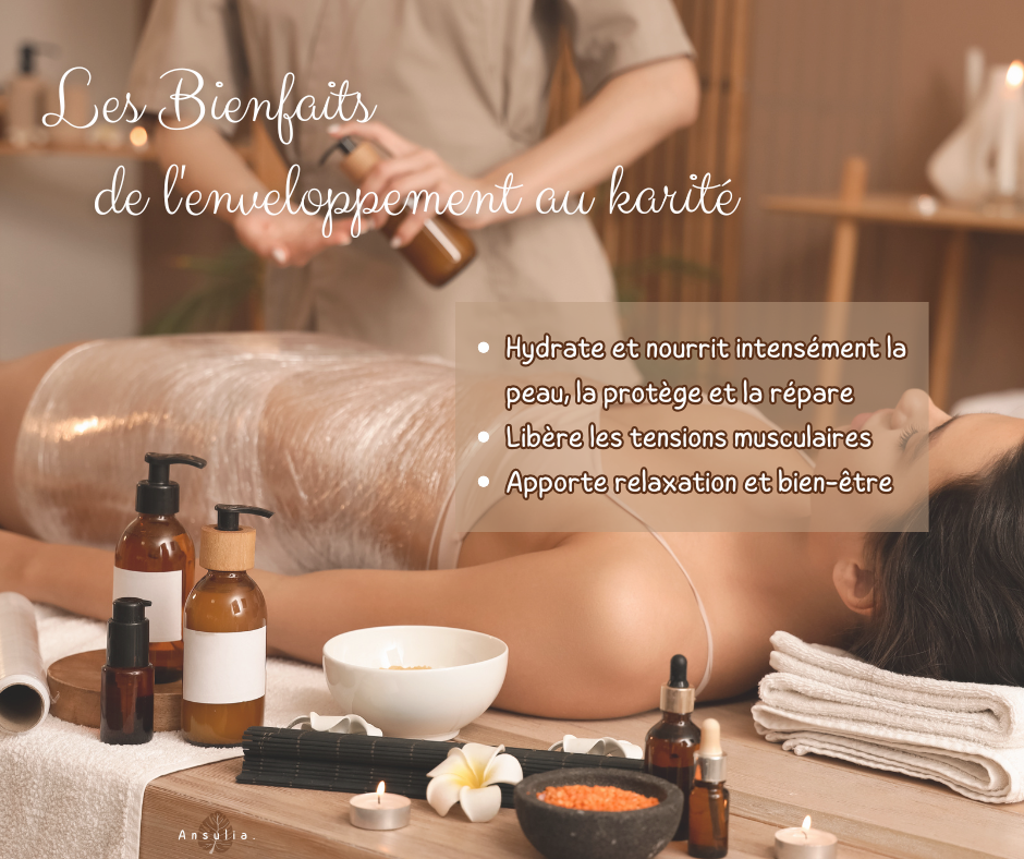 Ansulia Massage et Soins corps Perpignan : Les bienfaits de : Zoom sur les soins à retrouver au Salon 
L'enveloppement au karité
