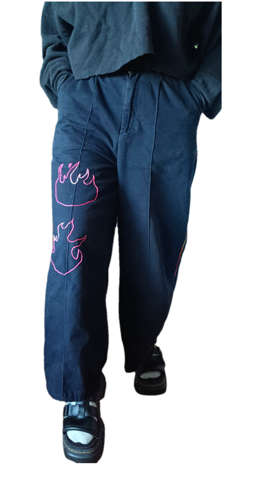 Pantalon-flammes