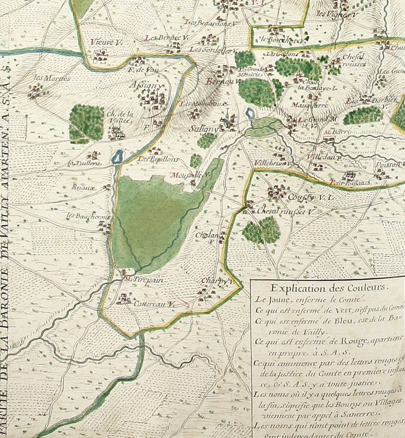 Plan du comte de sancerre par nicolas lallemand 1674