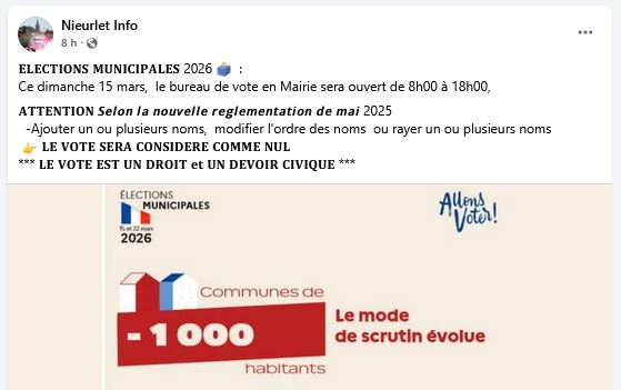 Election de ce 15 mars