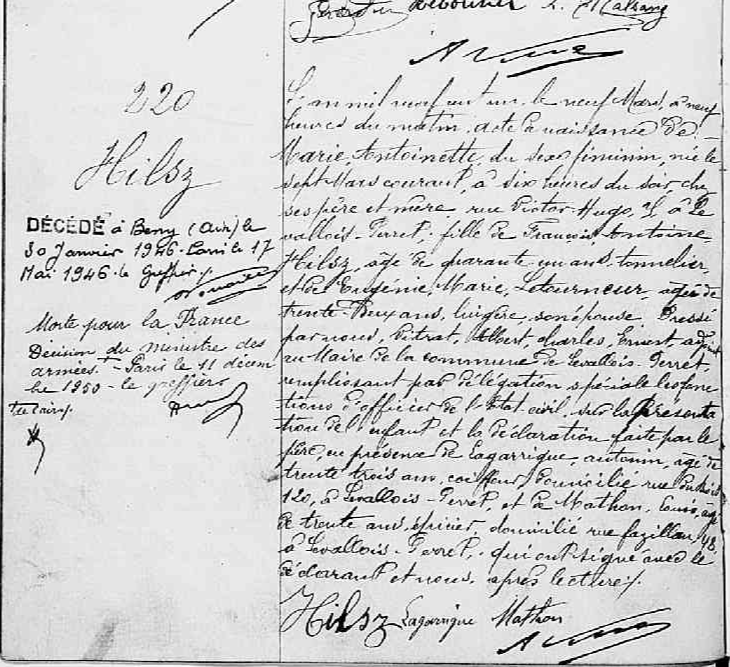 Acte-naissance-maryse-hilsz-ad-hauts-de-seine-e-num-lev-n1901