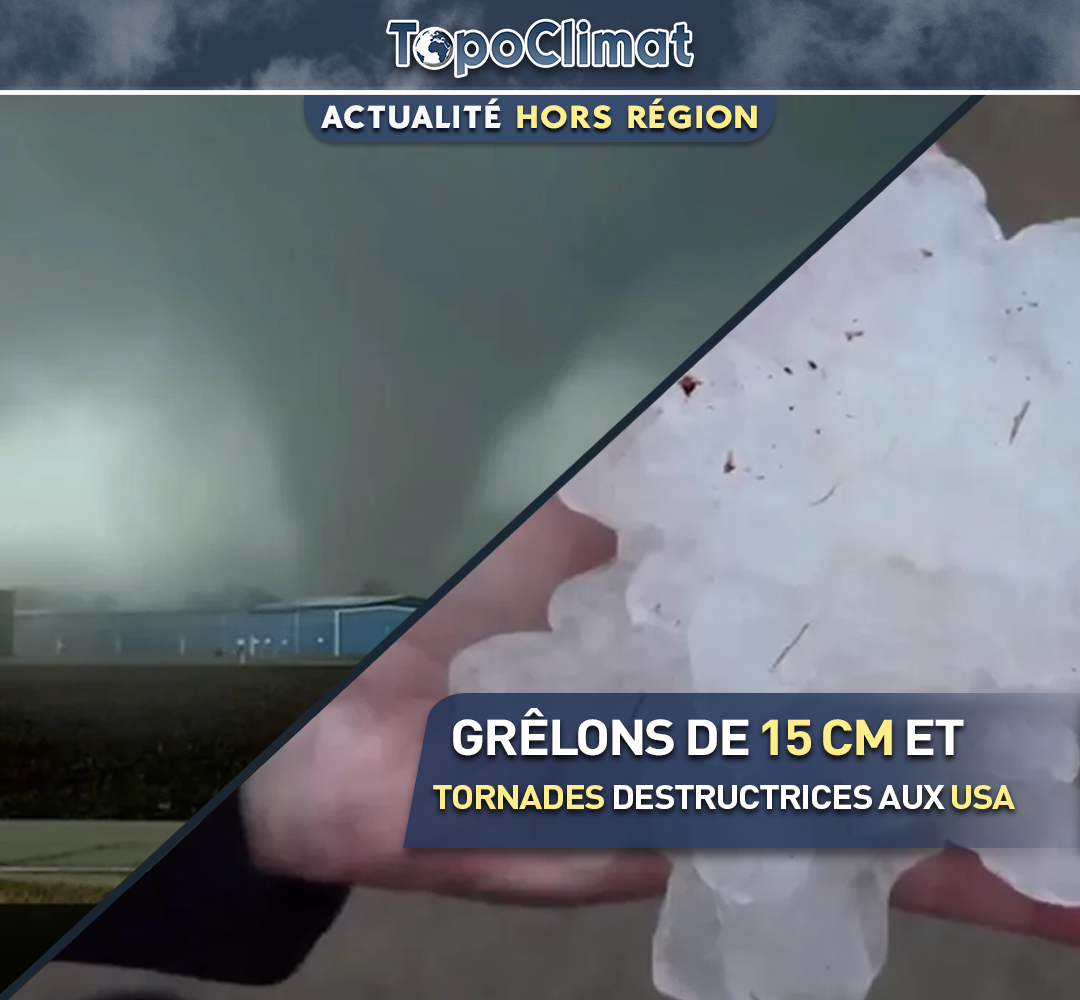 États-Unis : grêlons géants et tornades frappent le centre et le nord du pays.