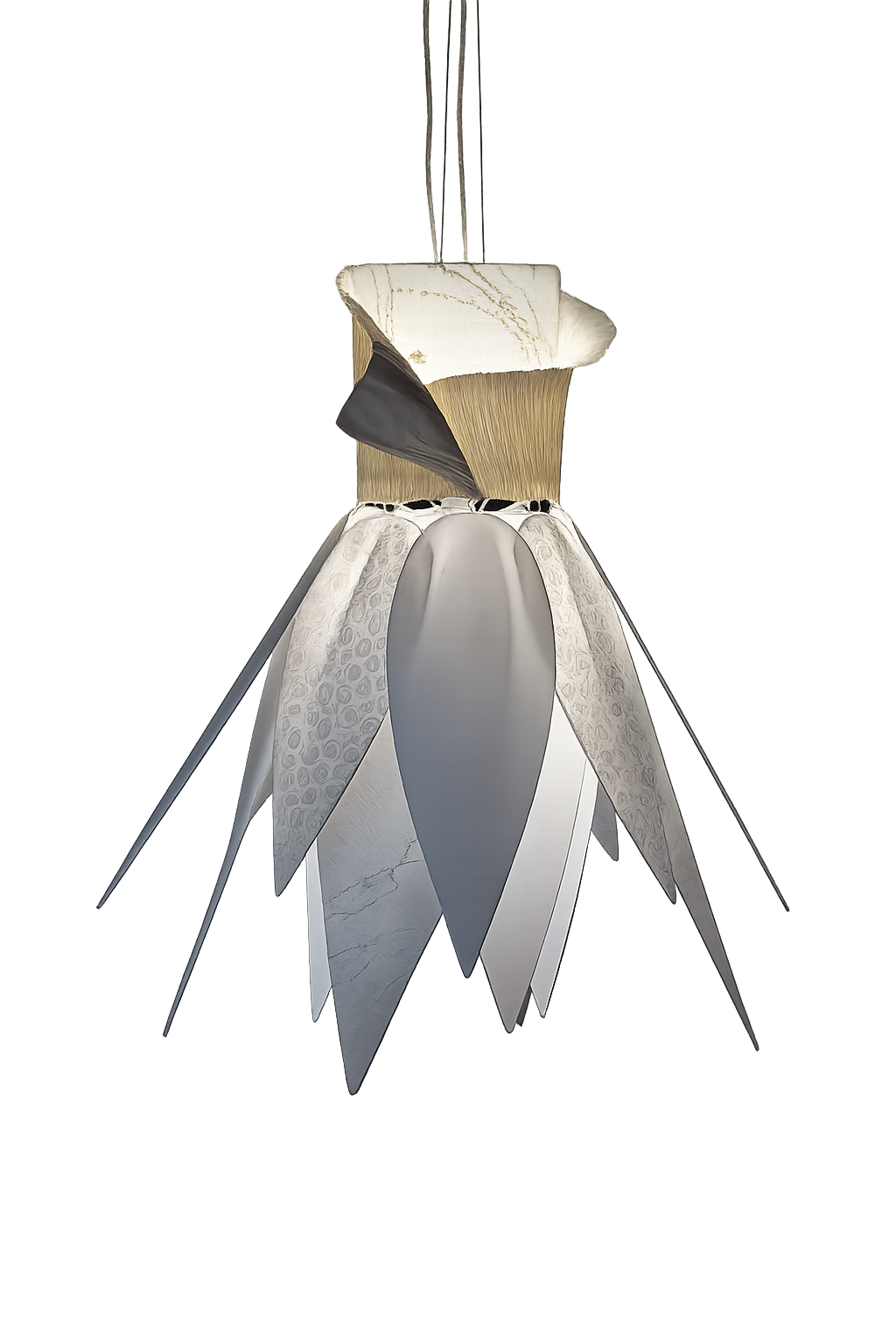 Suspension florale en lumiere douce