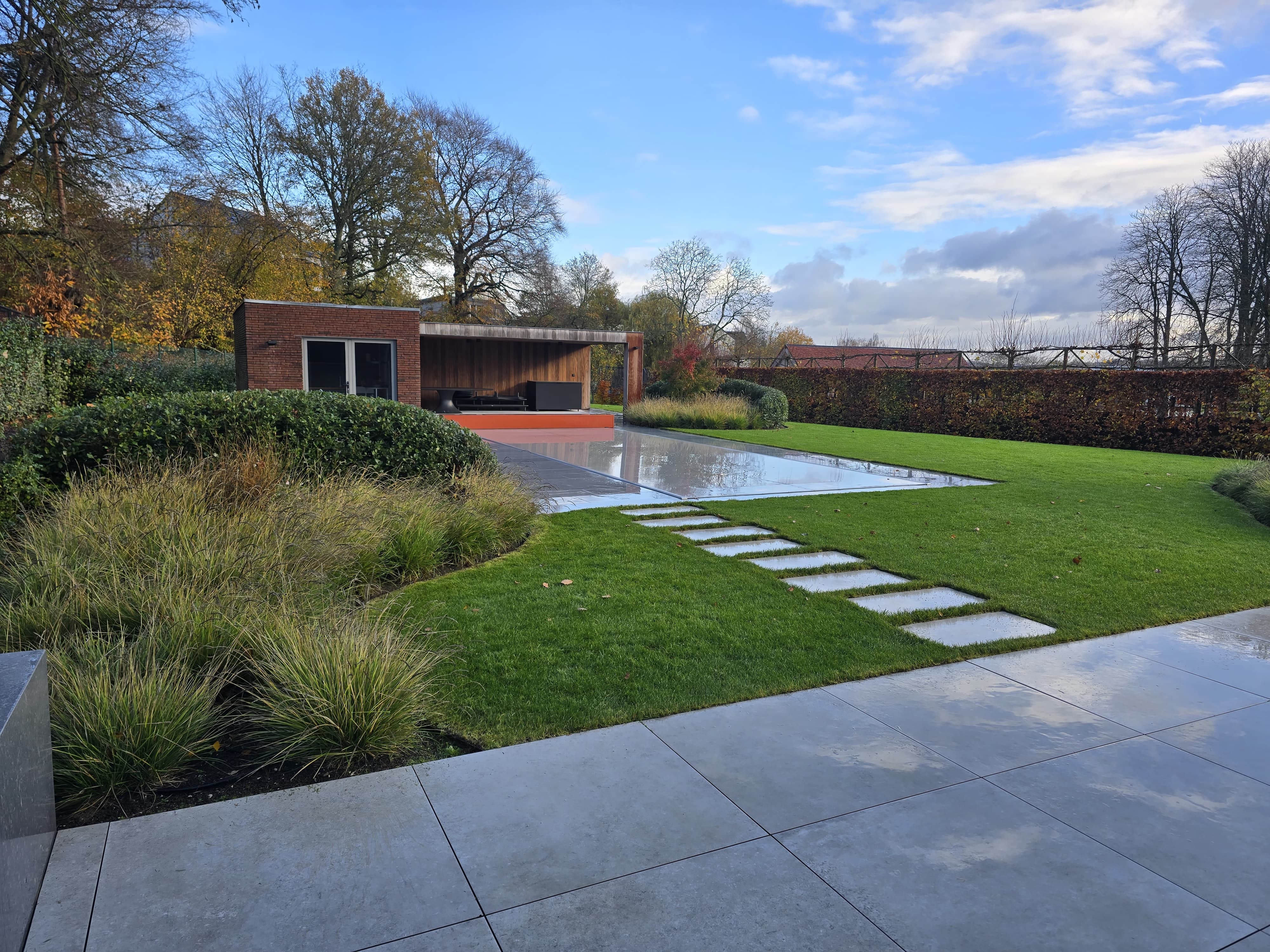 jardin, terrasse, pelouse, gazon, graminé 