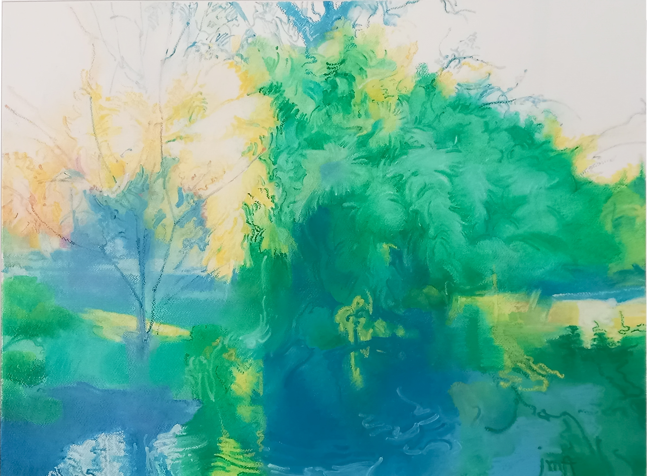 Reveil pastel gras 74x54cm