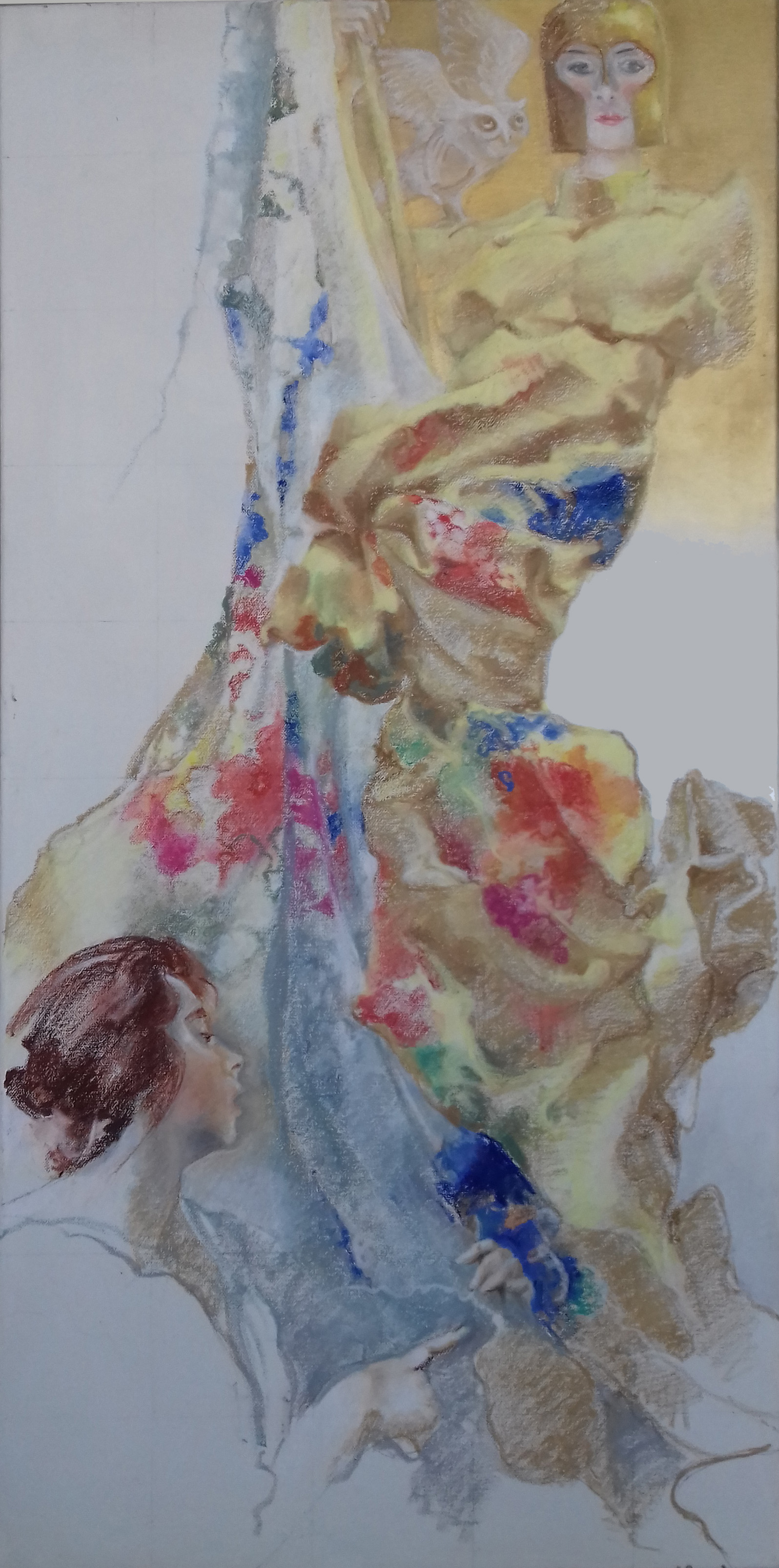 J augustyn arachne elle est venue 100x50cm pastel sec et gras 1 