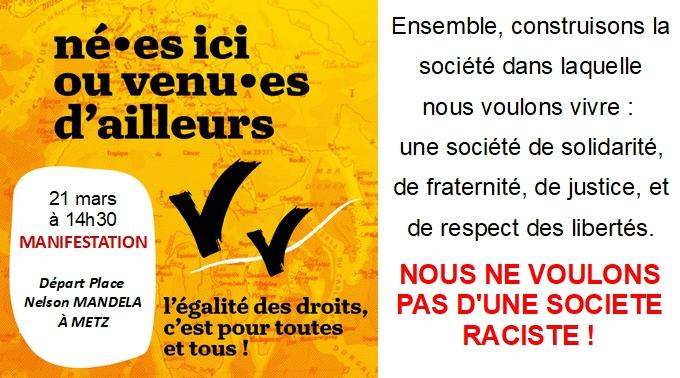 Contre le racisme et la xénophobie, mobilisons-nous !