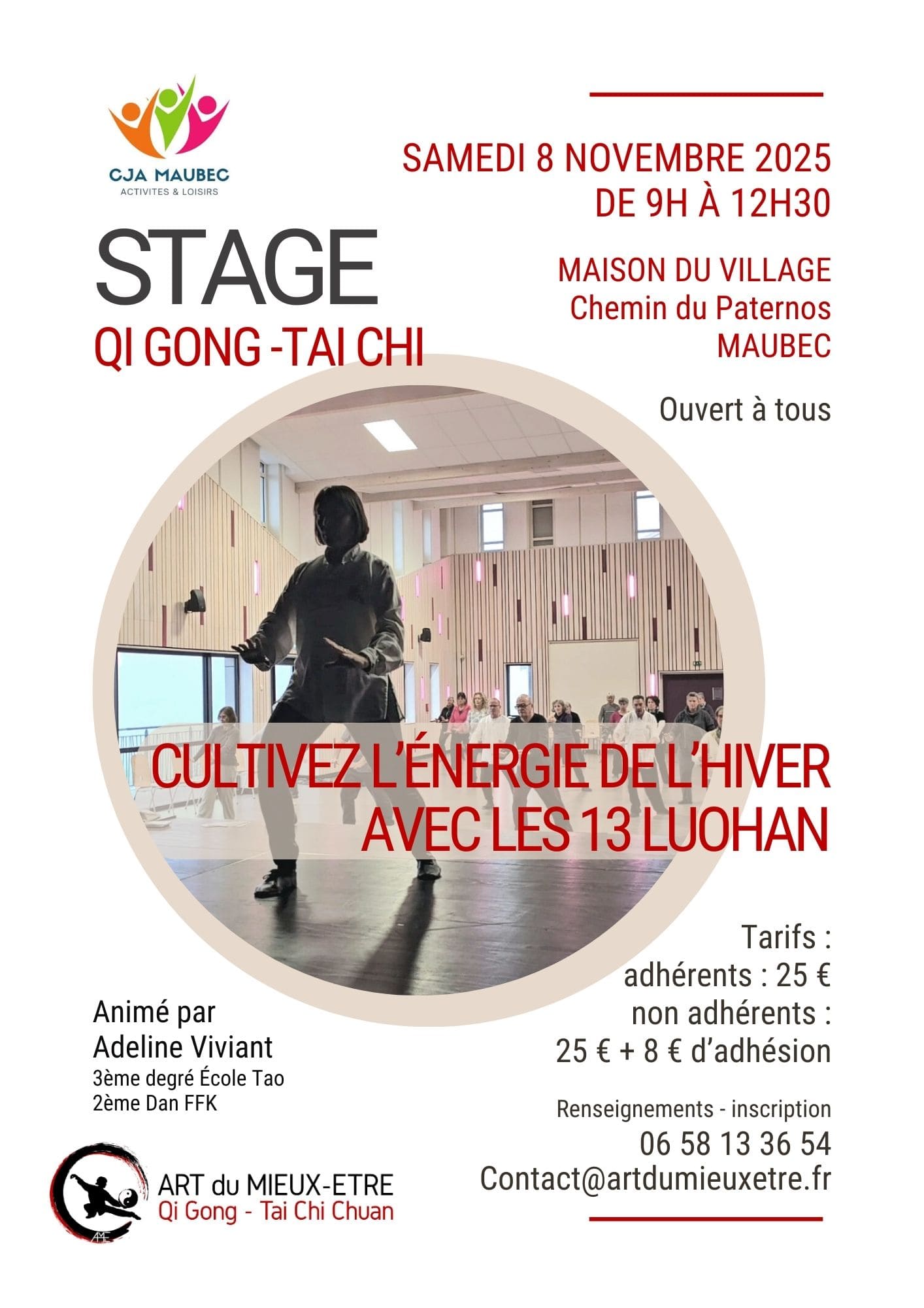 Qi gong tai chi stage 2026 maubec isere art du mieux etre adeline viviant