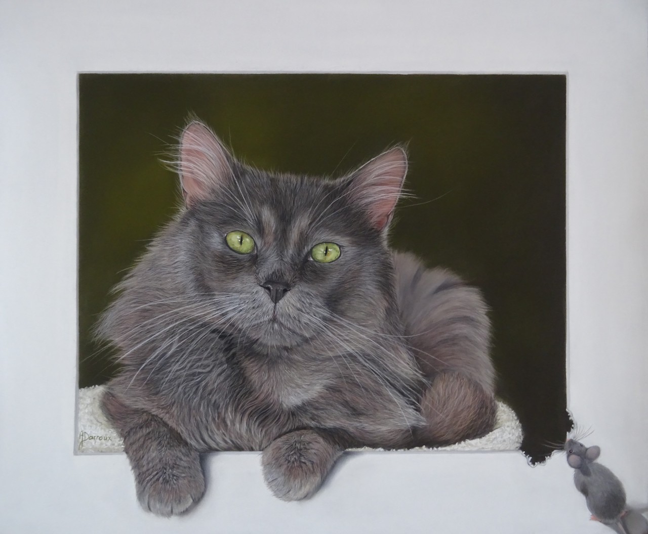 Darroux pas vu pas pris pastel 64x54