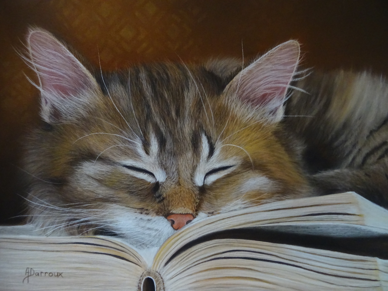 Darroux lecture inacheve e pastel 53x43