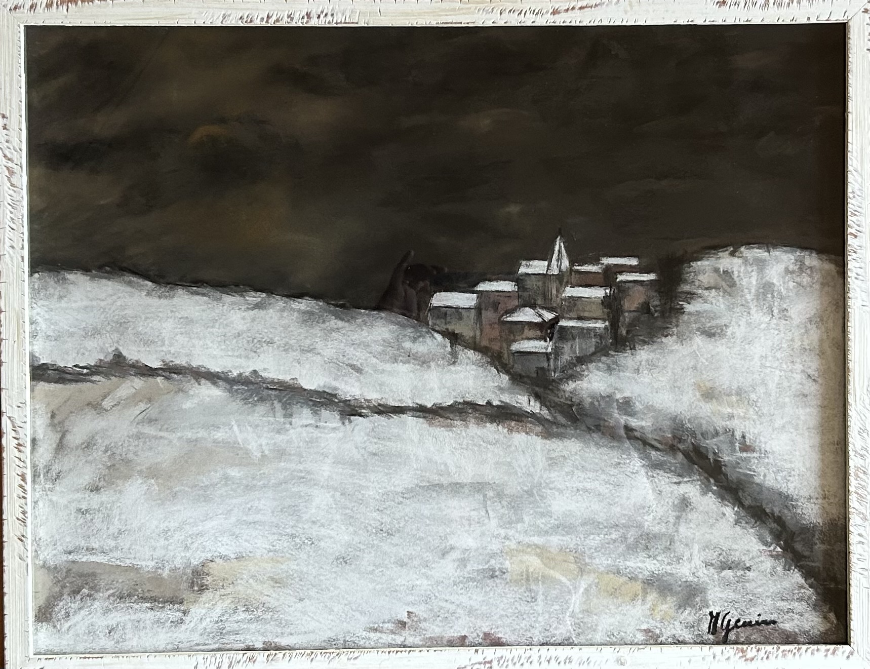 Genin pastel 52x67 lignes de fuite hivernales 1