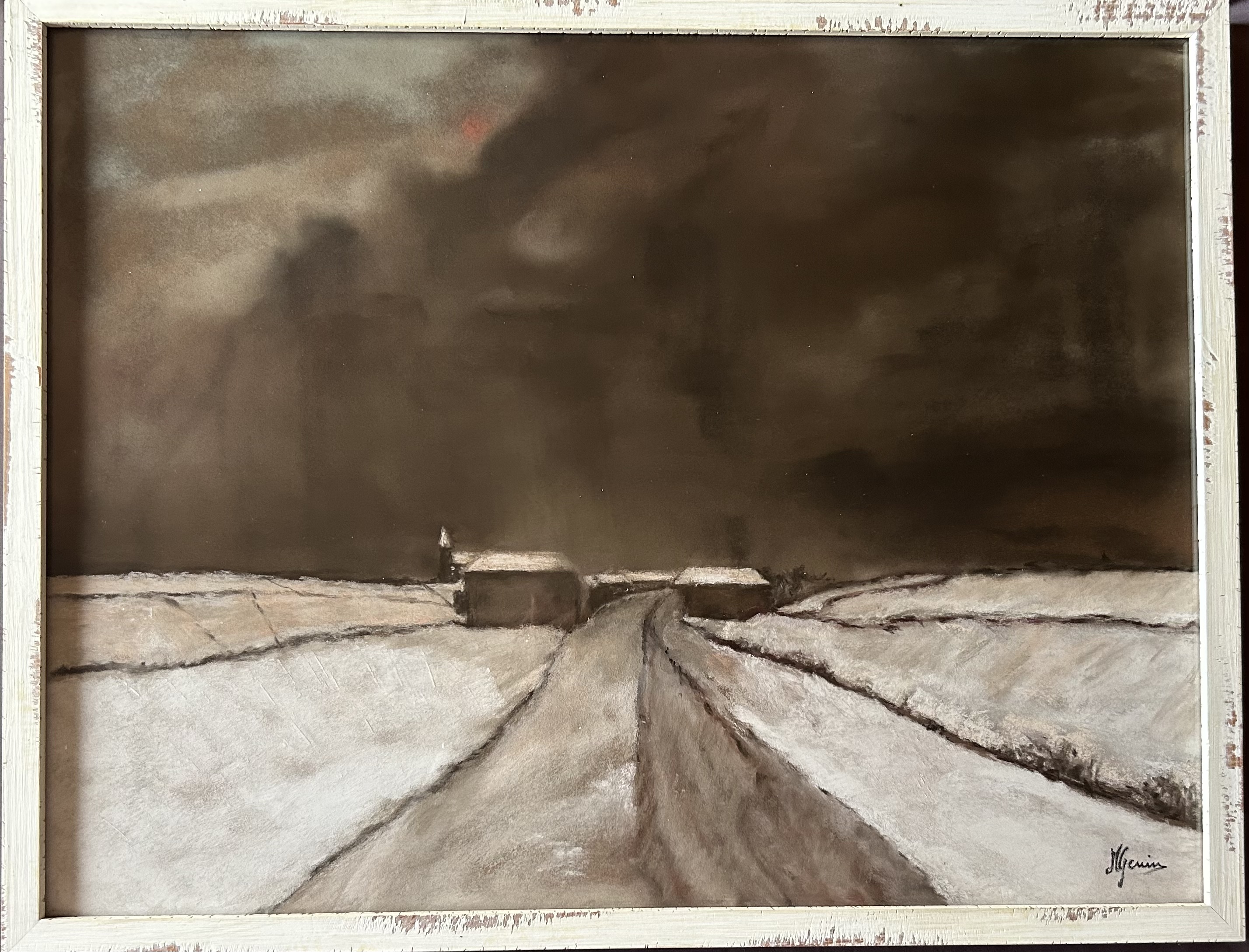 Genin pastel 52x67 lignes de fuite hivernales 2