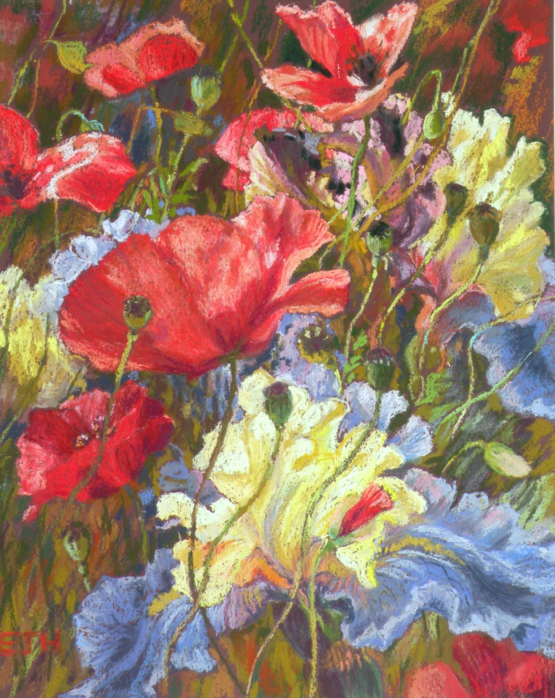 Hollings cultiver le sauvage 32 5 x 41cm pastel sec