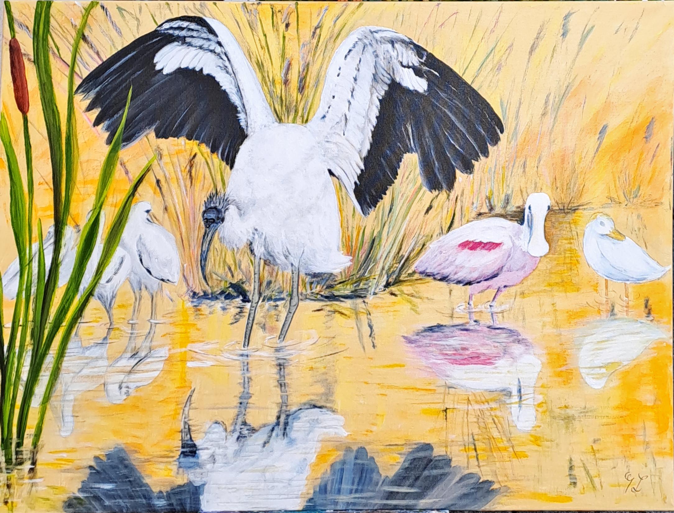 Luchesiibis sacre acrylique sur coton 70x50