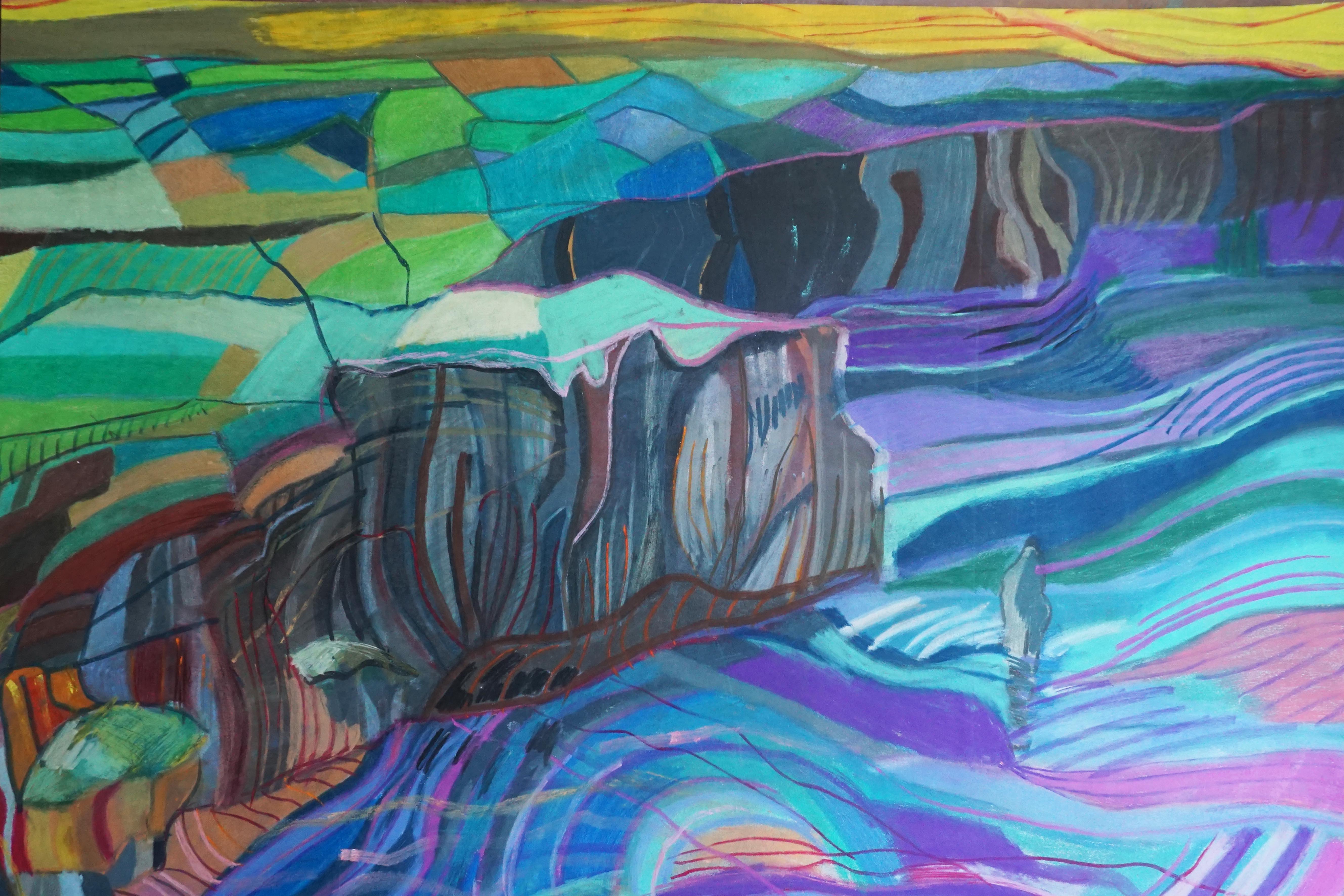 Jadwiga olszewska szewczyk clliffs ireland 60x90 cm dry pastel on paper 2025
