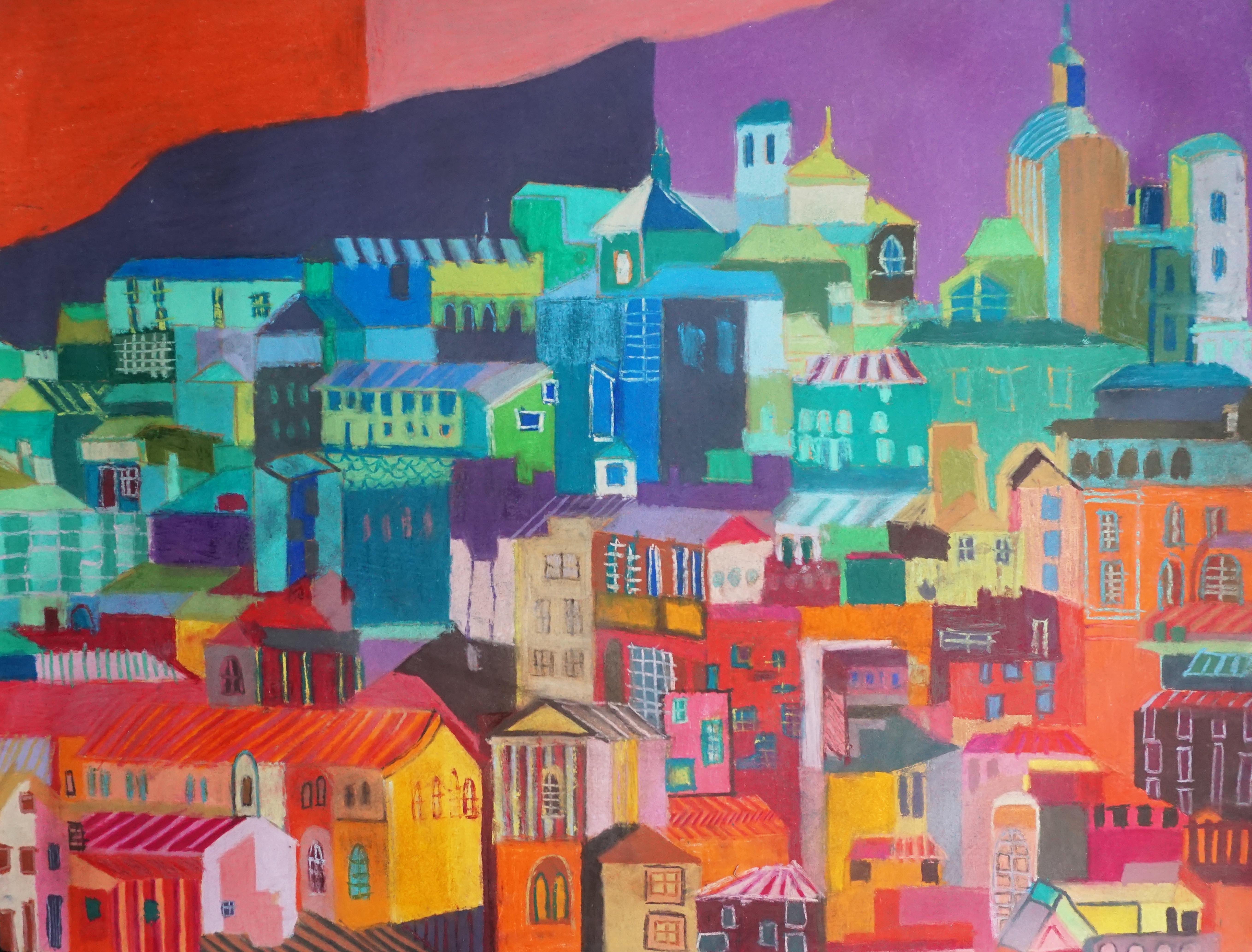 J olszewska szewczyk city 21 dry pastel on paper 70x90 cm 2024