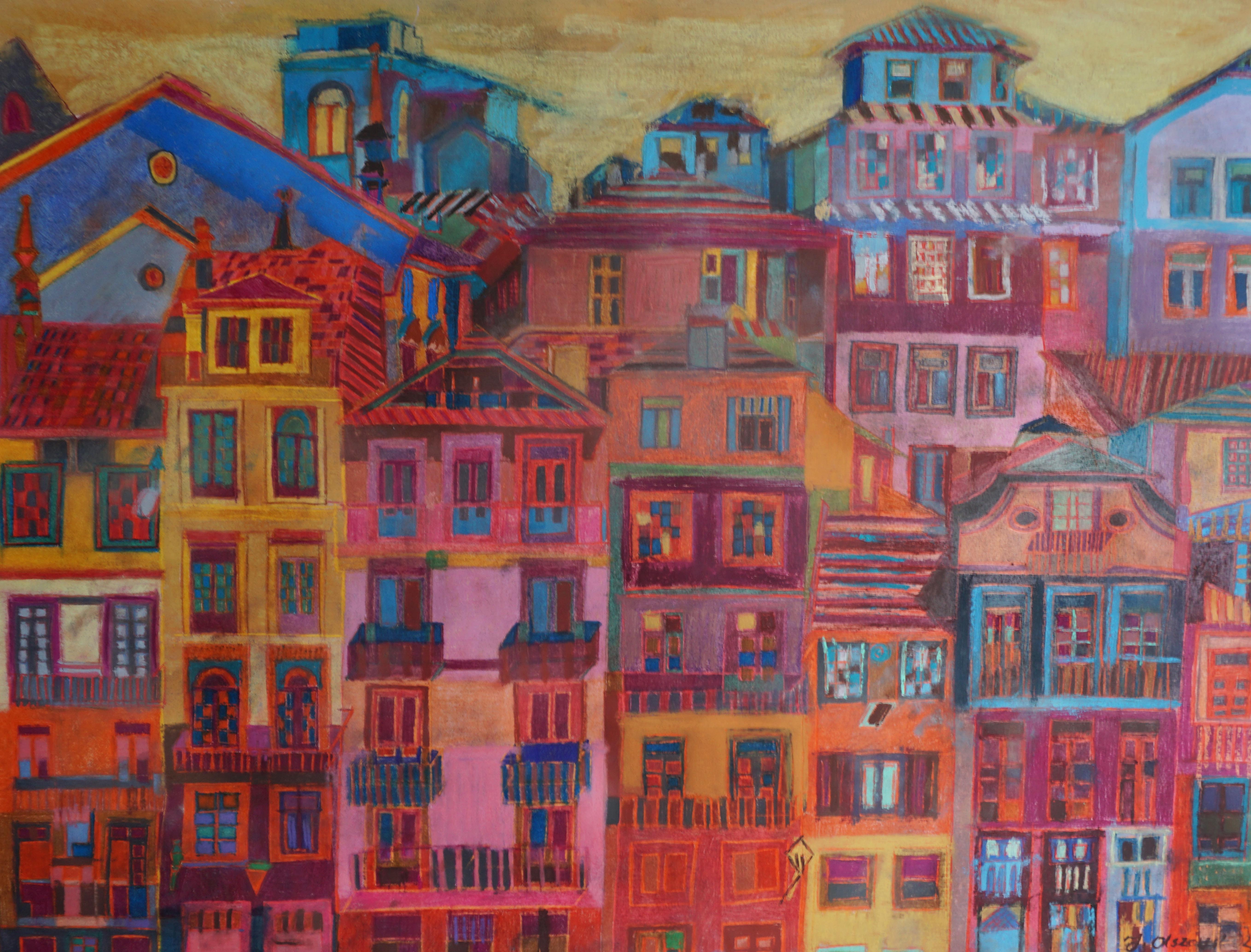 J olszewska szewczyk city 37 90 x 70 cm dry pastel on paper 2024