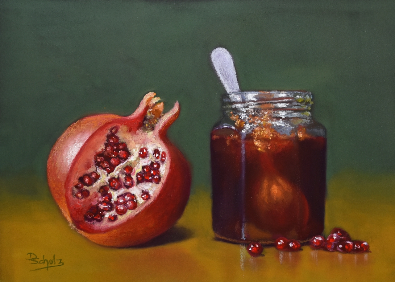 Schulz joyeuse grenade pastel 30x40