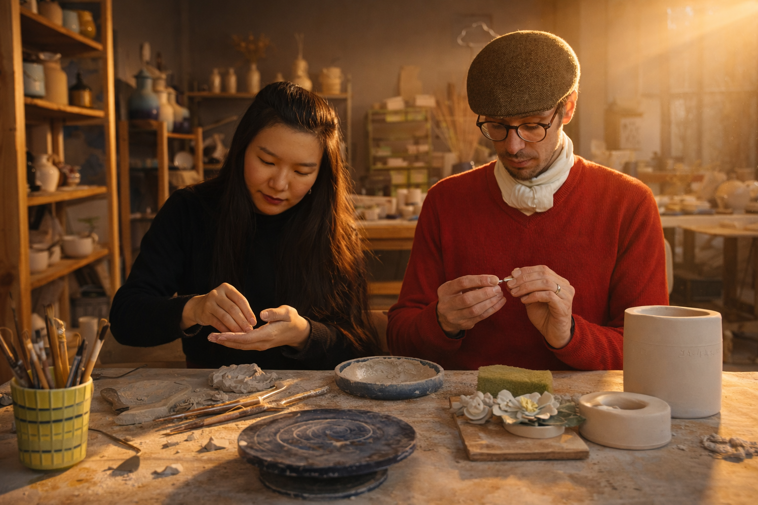 Artisans-creant-des-ceramiques-en-automne