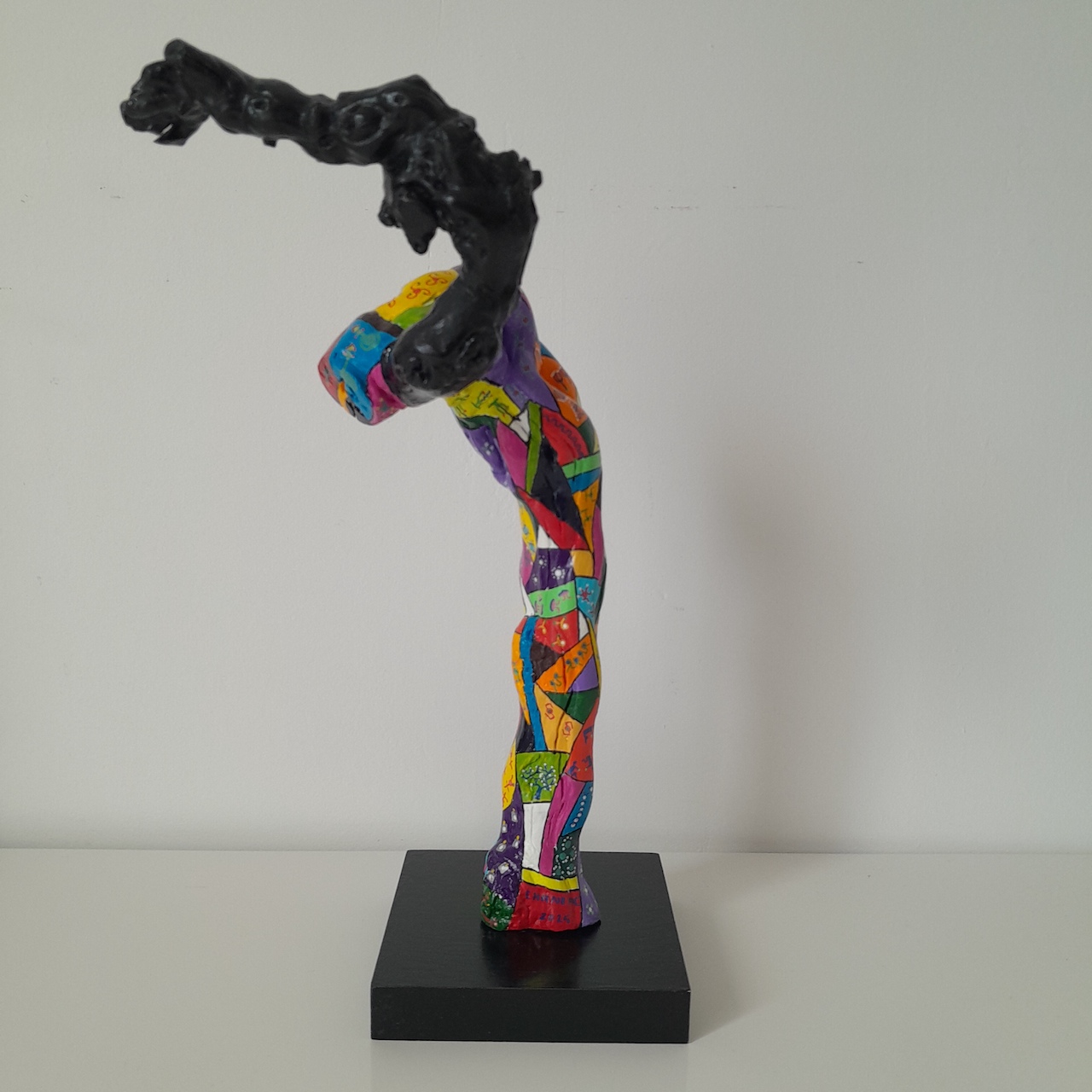 Chaneac le fuseau matinal de sa vie acrylique sur cep 36x19x17cm 520g face 