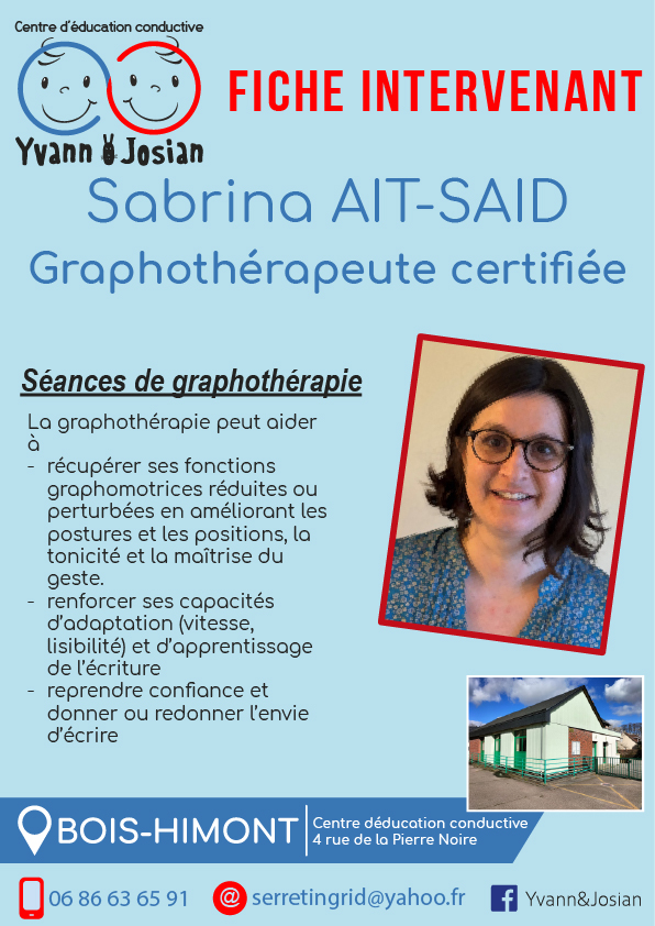 Sabrina AIT-SAID, graphothérapeute
