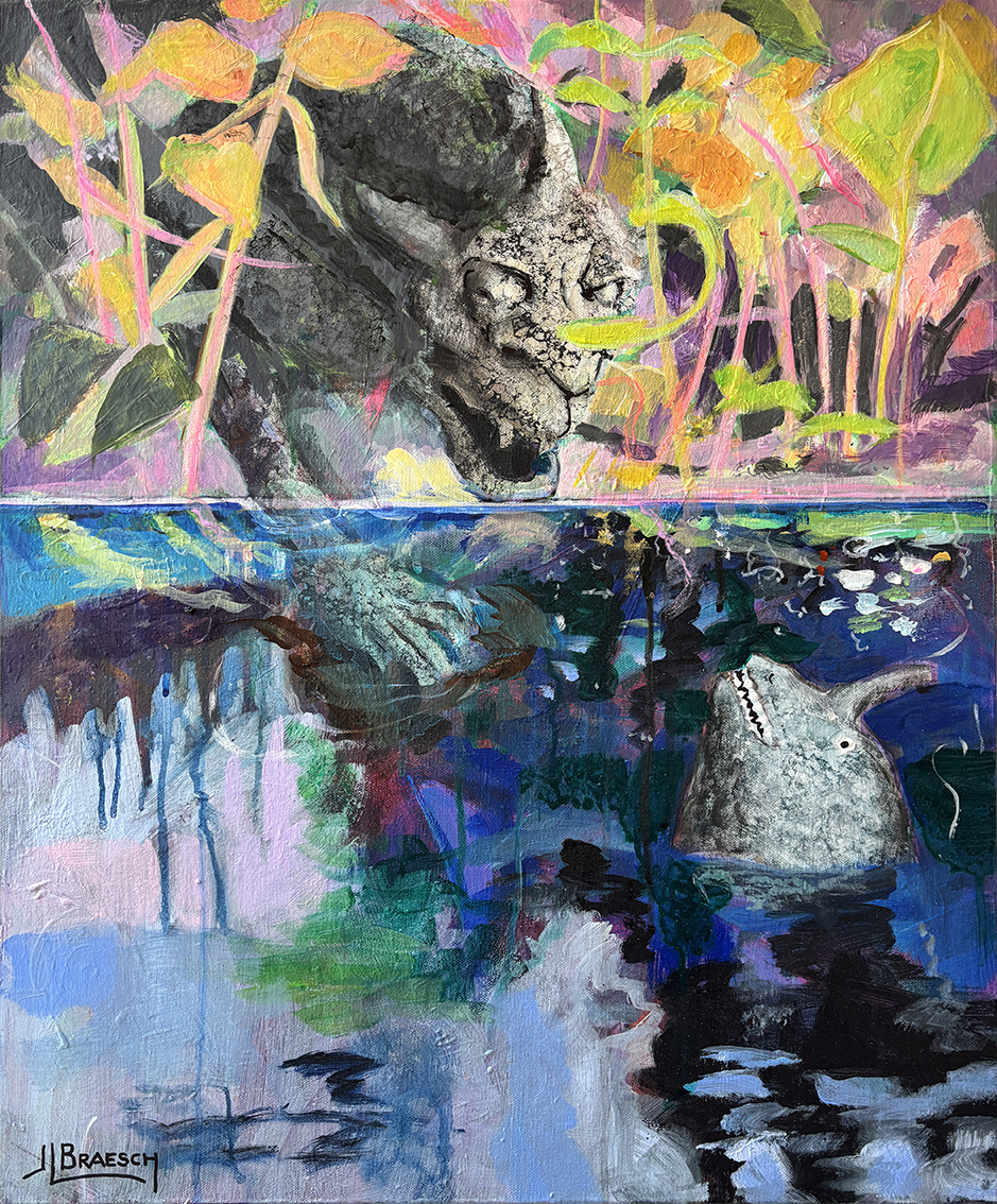 C'EST QUI QUI VA LA ?
Acrylique  sur toile 70 x 70 cm 
