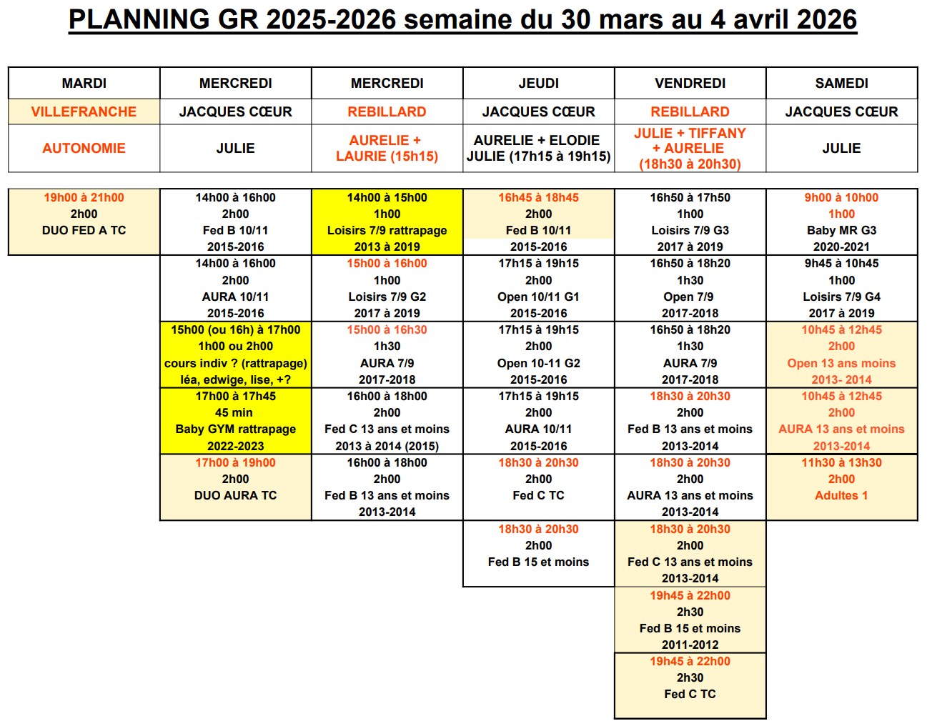 PlanningEntrainements30mars4avril2026
