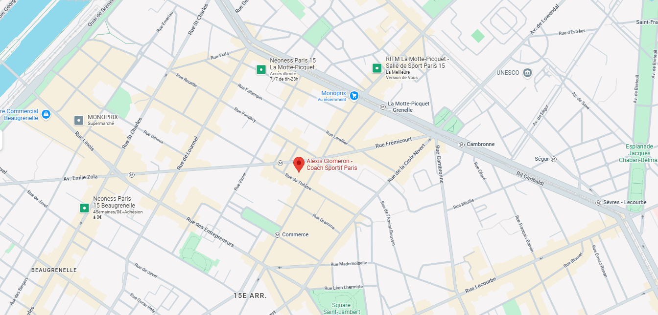 Alexis Glomeron - Coach sportif à domicile Paris 15e, zone d'intervention Beaugrenelle, Cambronne, Convention