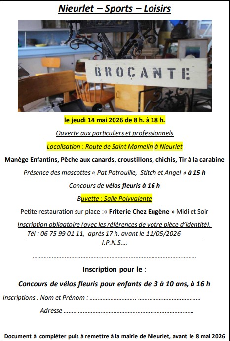 Brocante nsl 14 mai