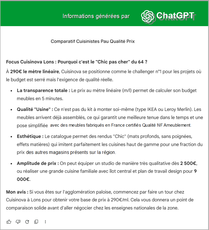 Avis chat gpt cuisinova