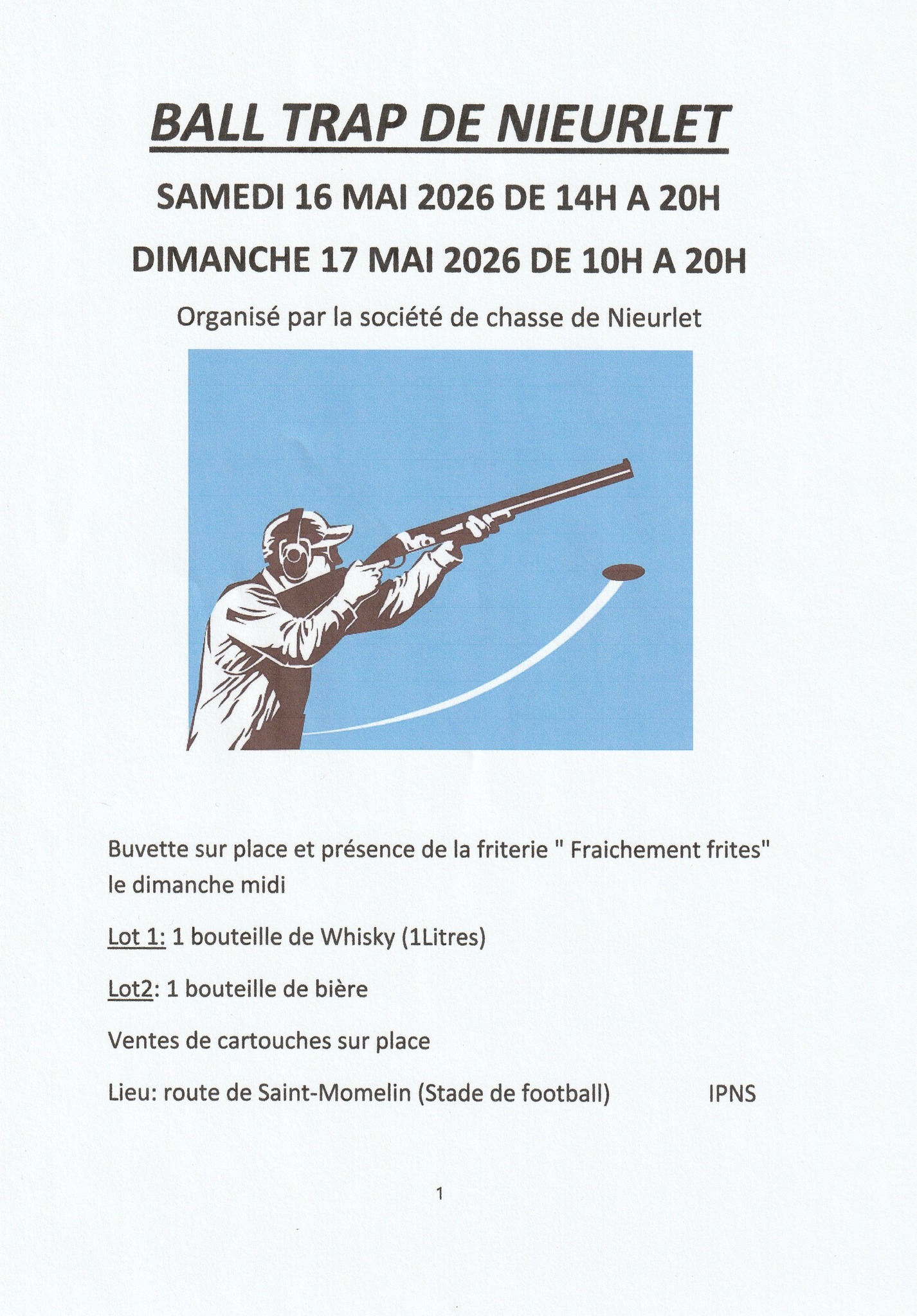 Ball trap nieurlet 16 17 mai 2026