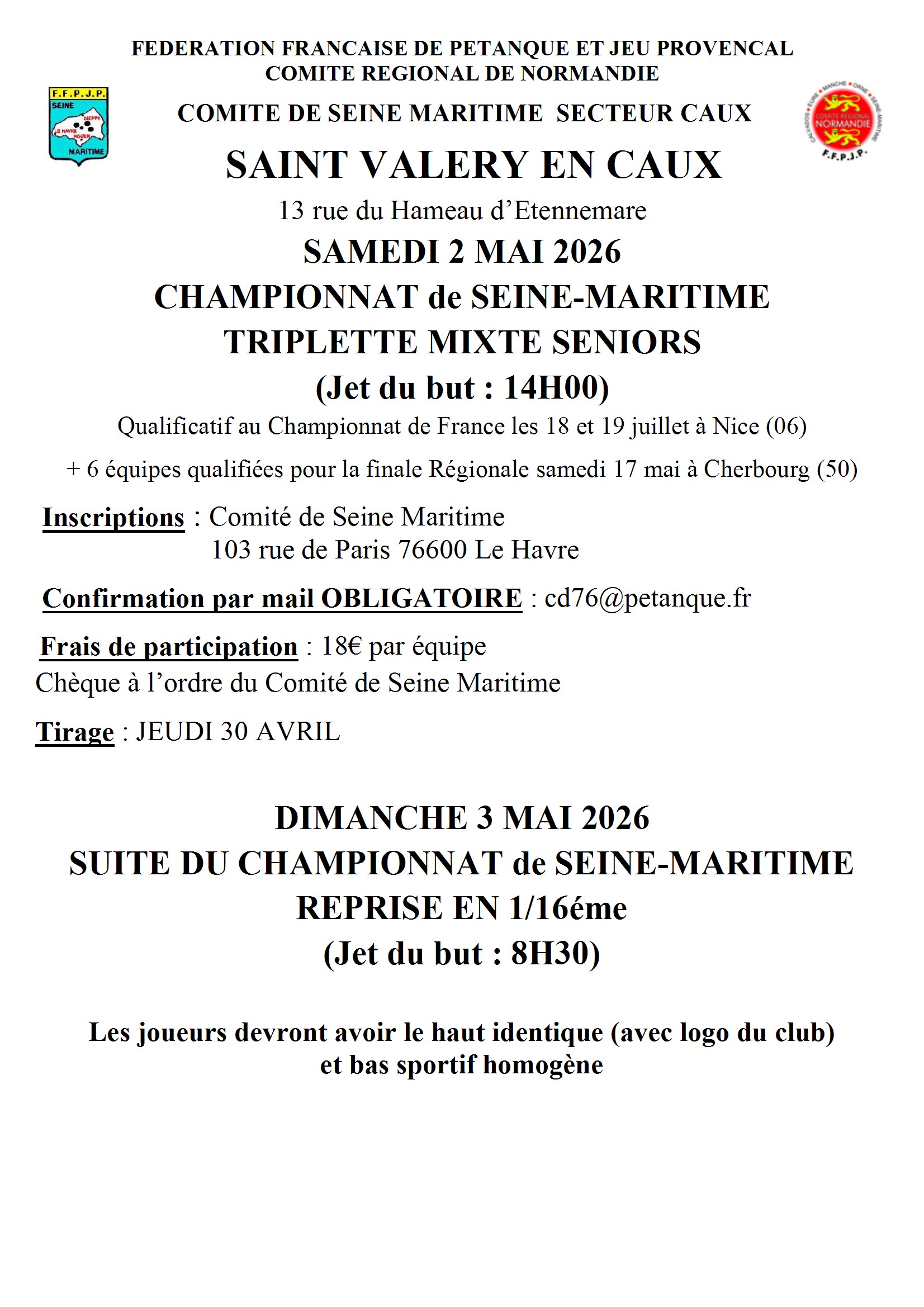 Affiche triplette mixte 3 conv 1
