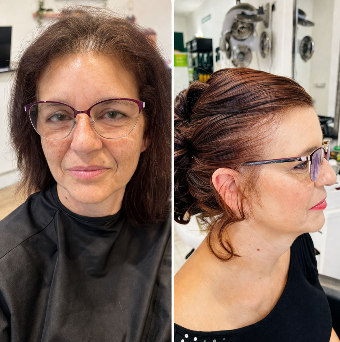 Sublimez votre événement avec notre prestation chignon et maquillage invitée à Vienne. Notre salon réalise des coiffures élégantes et des maquillages professionnels adaptés aux mariages, soirées et cérémonies pour mettre en valeur votre beauté avec un rendu raffiné et longue tenue. Profitez d’une mise en beauté personnalisée, moderne et glamour réalisée par des professionnelles de la coiffure et de l’esthétique.