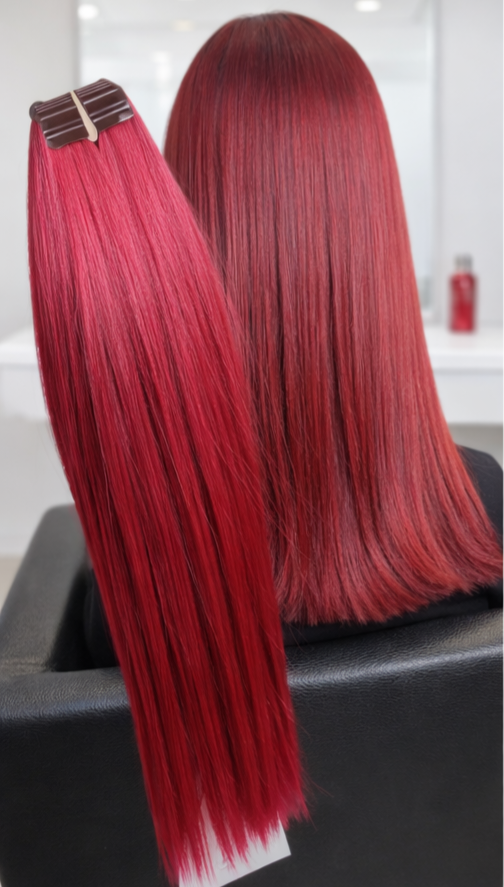 Découvrez notre prestation d’extensions de cheveux et tissage rouge à Vienne pour un look audacieux, élégant et tendance. Notre salon réalise des poses de tissage professionnelles avec des extensions de qualité pour apporter longueur, volume et intensité à votre coiffure. Spécialistes des transformations capillaires et de la coiffure africaine, nous créons des styles modernes et personnalisés adaptés à votre personnalité et à vos envies.