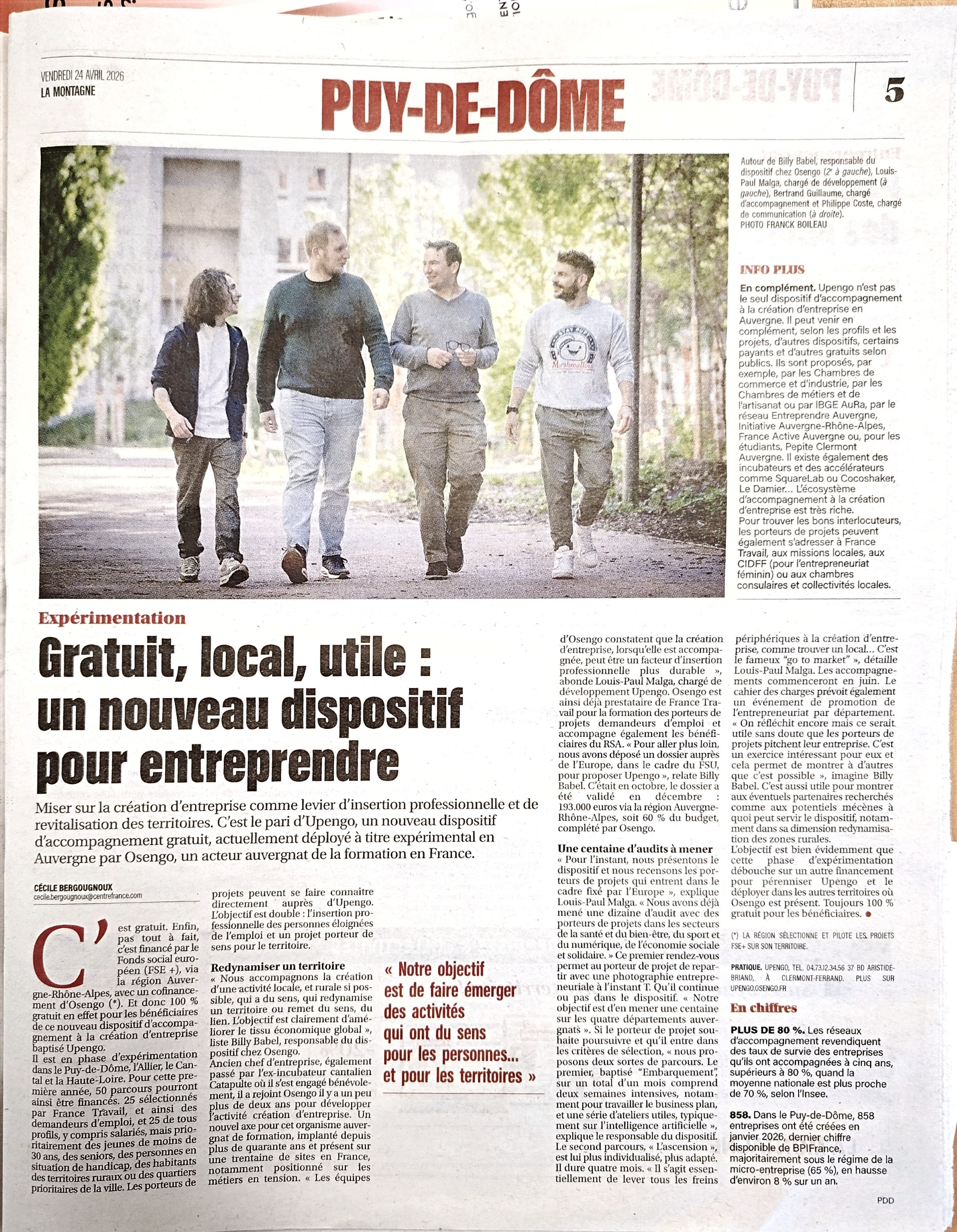 UPENGO: un dispositif gratuit pour entreprendre localement