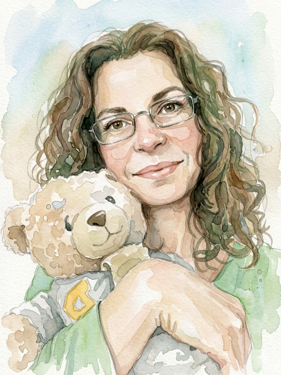 Sabrina qui écrit pour ses clientes.