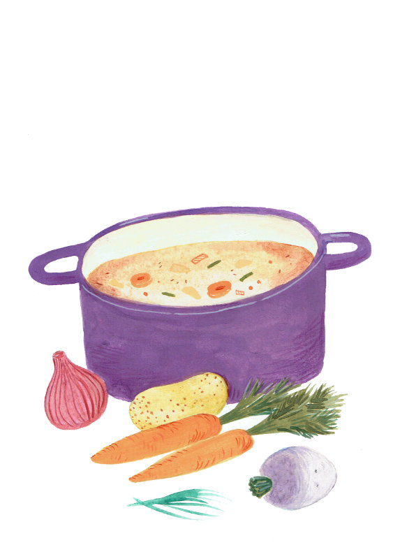 Soupe cocotte lilas