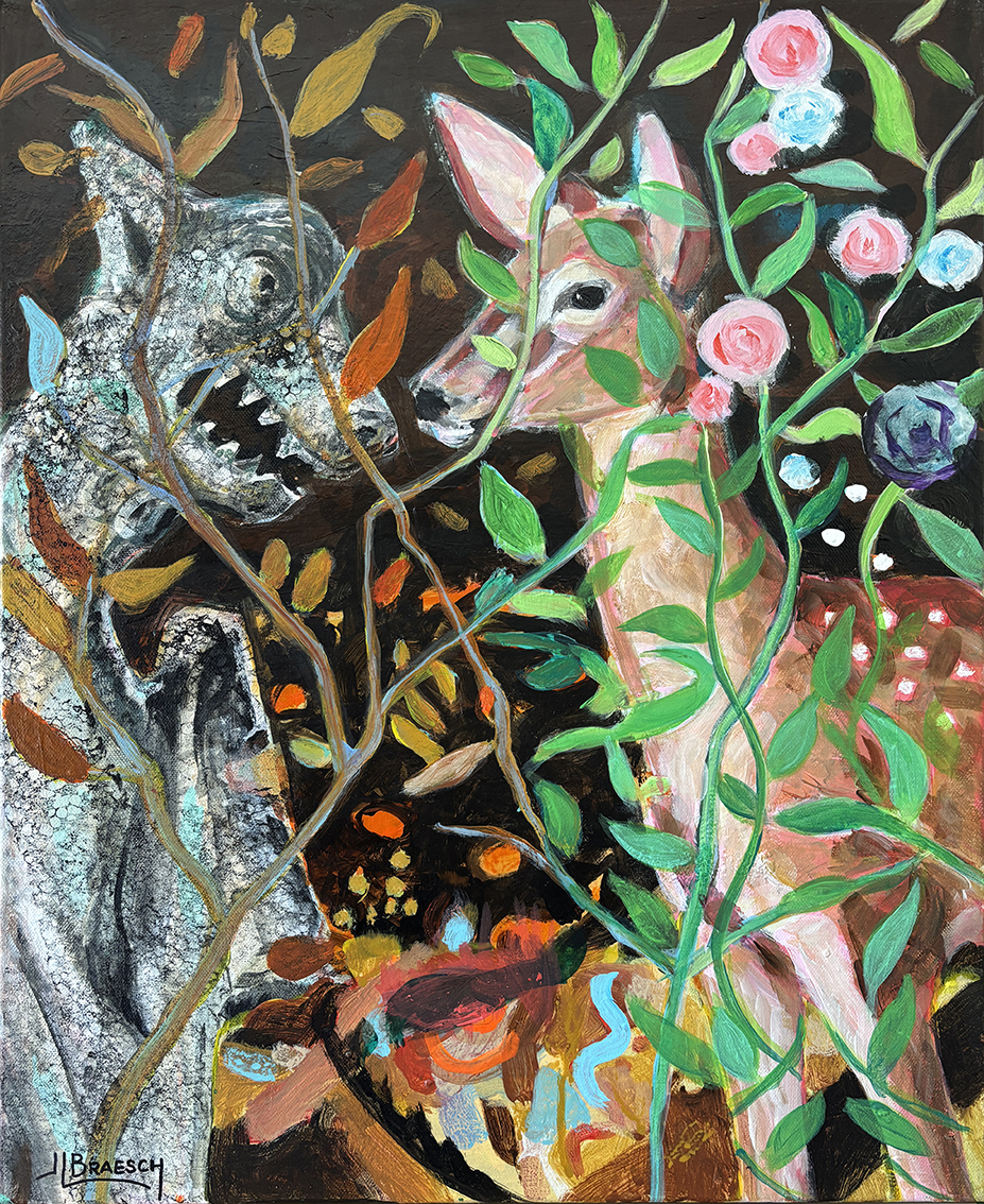 DANS LA FORÊT
Acrylique sur toile 60 x 50 cm
