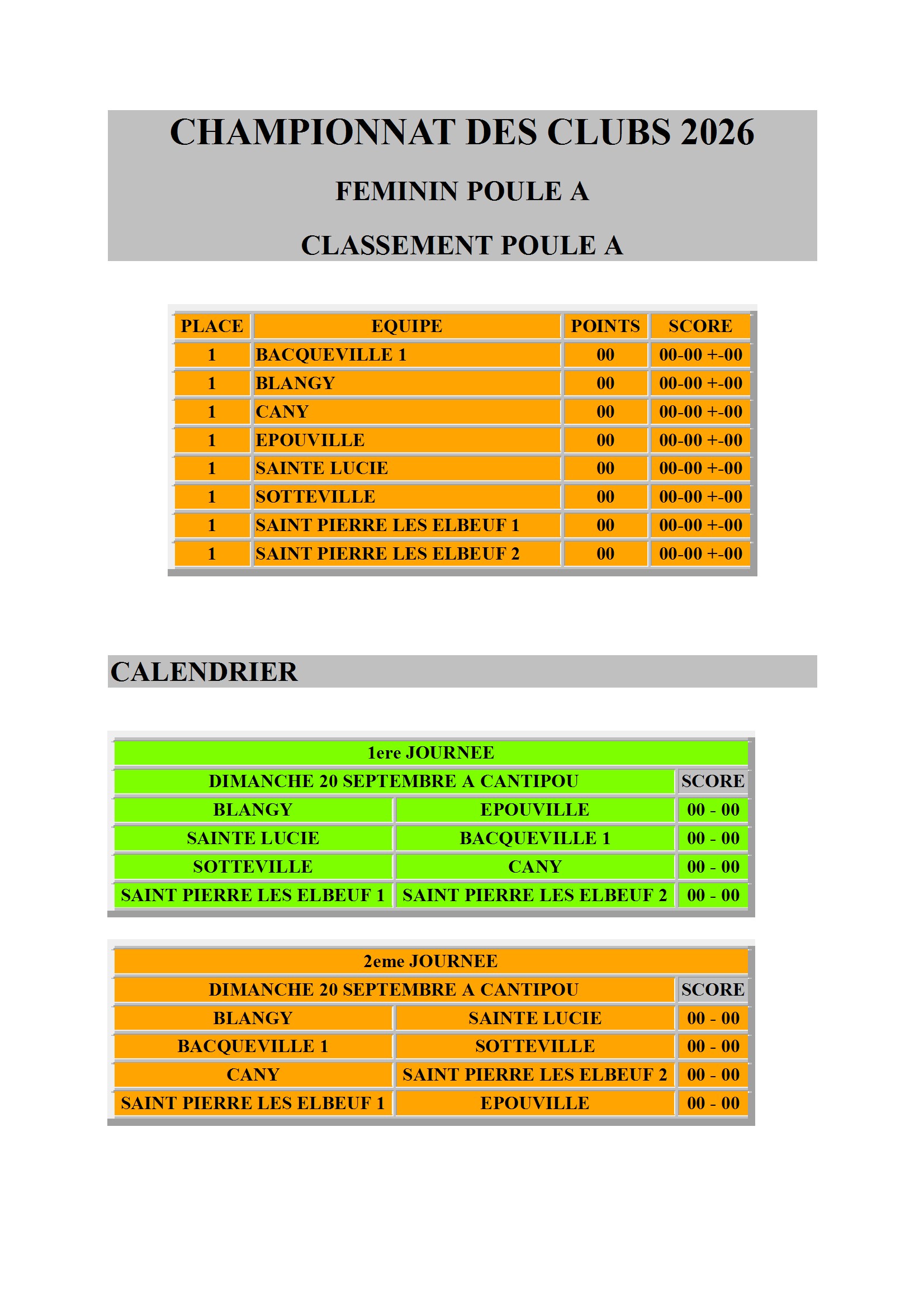 Championnat des clubs 2026 f conv 1