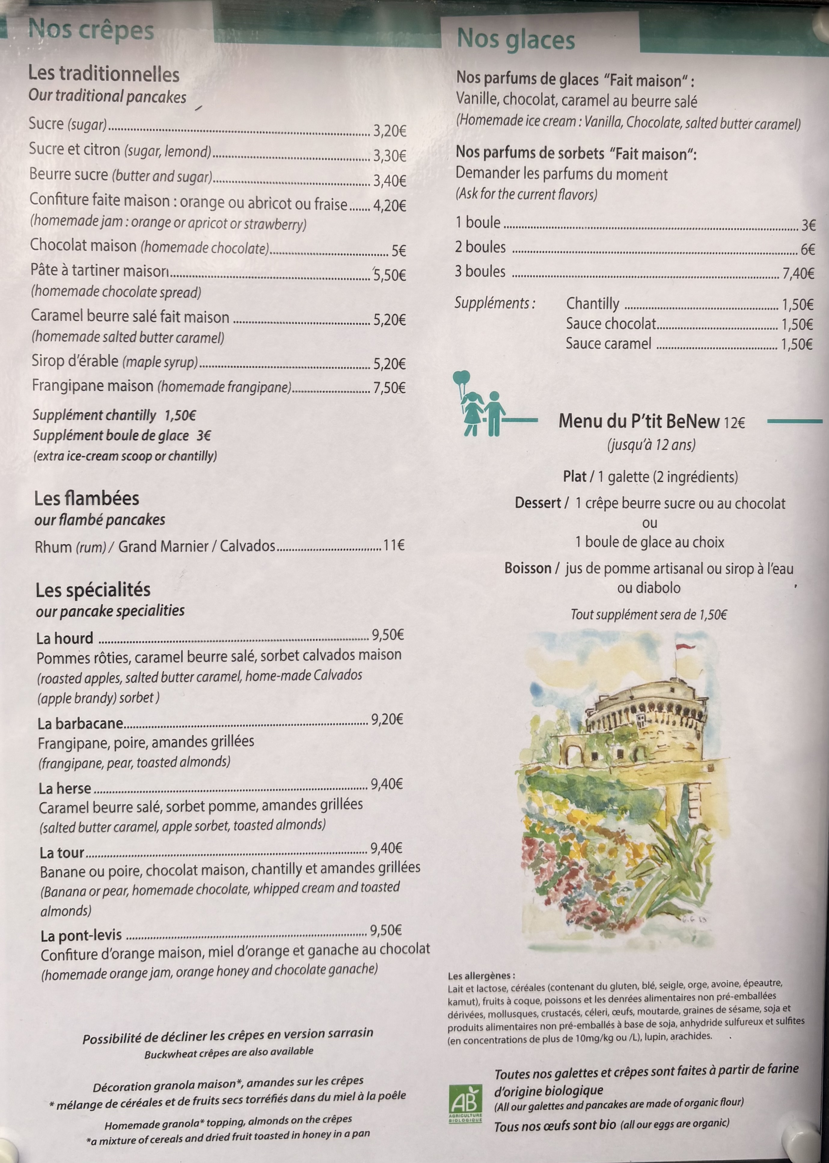 Carte crepes