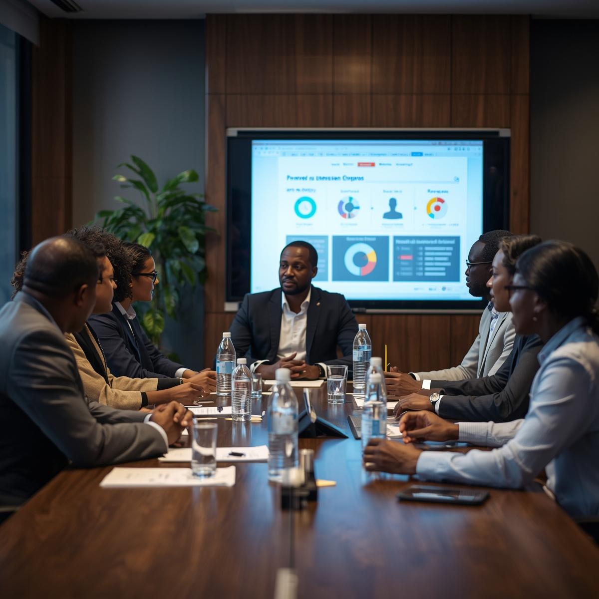 Photo-professionnelle-de-managers-experimentes-africains-equipe-de-direction-senior-d-origine-africaine-leaders-africains-d-experience-en-reunion-strategique-cadres-superieurs-africains-professionnels-management-africain-experim