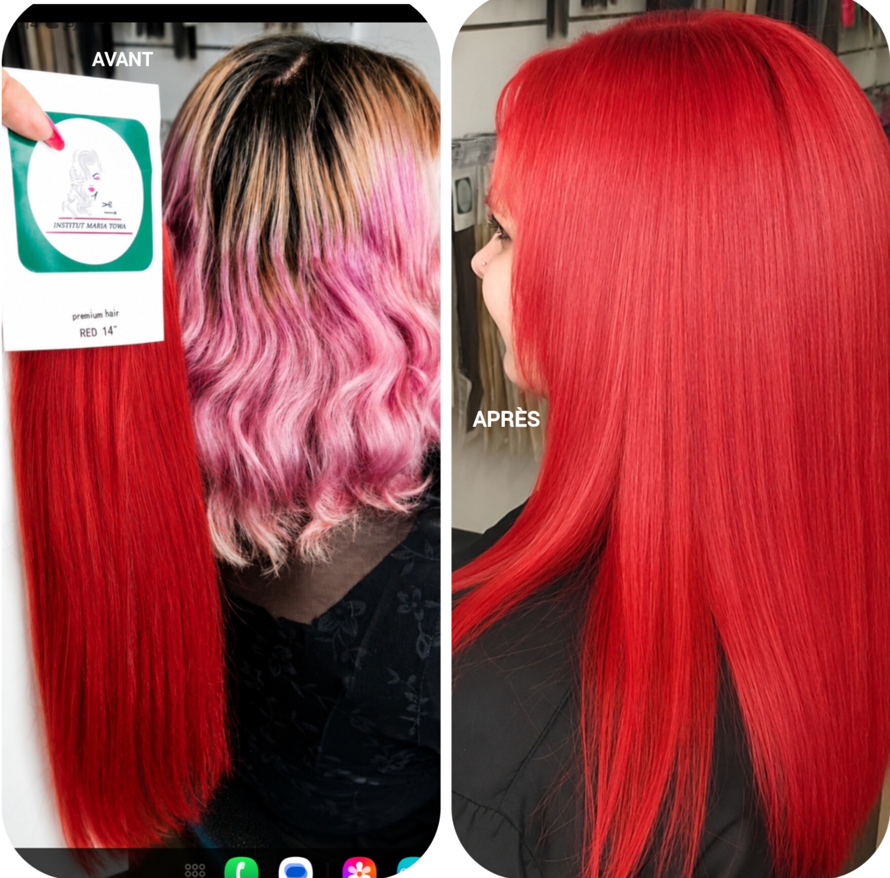 Extensions de cheveux tissage rouge vienne 38 