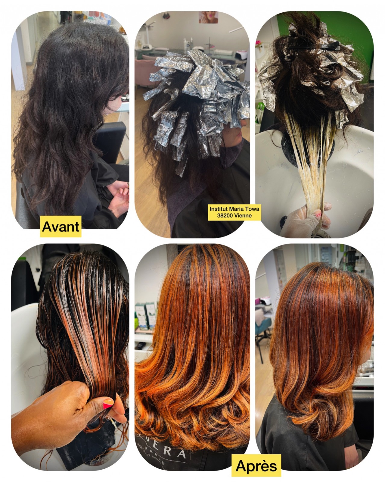 Découvrez notre expertise en ombré hair cuivré à Vienne avec des colorations chaleureuses, lumineuses et tendance réalisées sur mesure. Notre salon sublime vos cheveux grâce à un dégradé harmonieux aux reflets cuivrés pour apporter éclat, profondeur et effet naturel à votre chevelure. Spécialistes des transformations capillaires, nous réalisons des ombrés hair personnalisés pour un résultat moderne, élégant et raffiné.